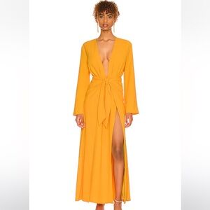 NWT Camila Coelho Millie Maxi Dress in Mango Small
